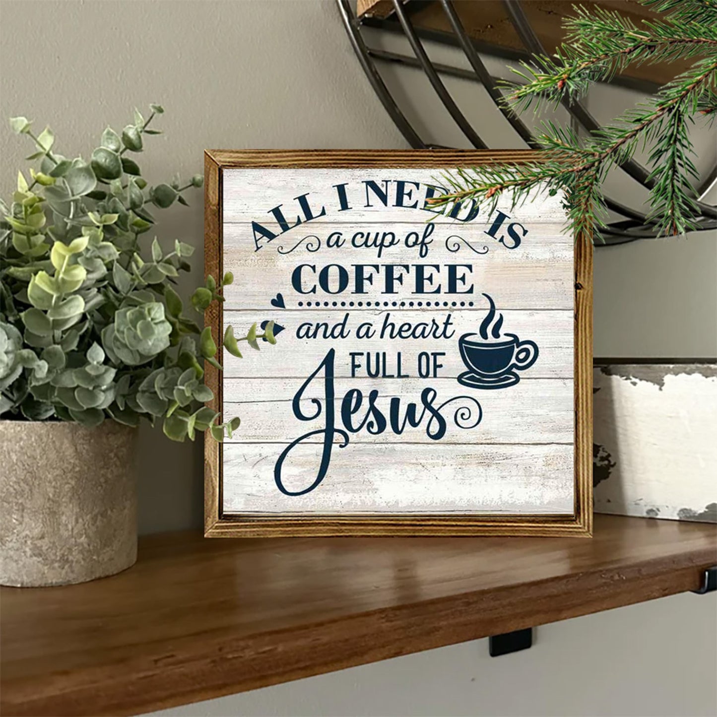 WOODEN CHRISTIAN WALL MOUNT